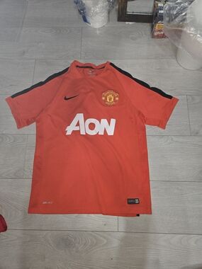 Nike Manchester United 2014/15 Training Shirt Soccer Jersey Red Aon Men's Size L